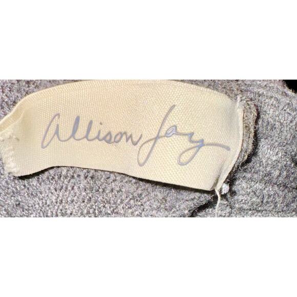 Allison Joy Gray Long Split Tie Bell Sleeve Sweater Women Sz Large Feminine Bow - Picture 7 of 8